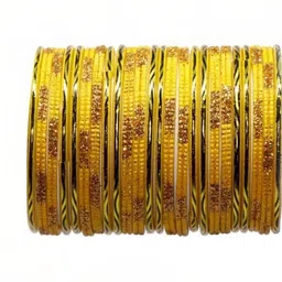 zsp Yellow Glass Artificial Stones Bangle-picture-14