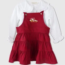 Purple United Kids Girls Cotton Short Dungarees With Top-picture-13