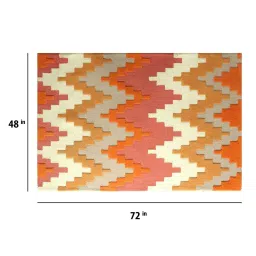 joyrugs by littlelooms Buy Multicolor Abstract Wool 4 ft x 6 ft Hand Tufted Carpet image 3