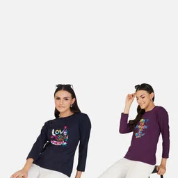 Metronaut Women 2 Printed Bio Finish T-shirt image 3