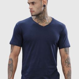 ADRO Men Solid V-Neck Cotton T-shirt-picture-45