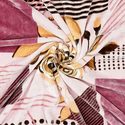 Monte Carlo Pink & Beige Floral Printed Heavy Winter Double Bed Blanket 795 GSM image 5