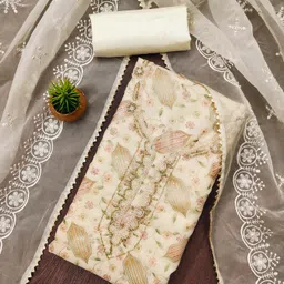 BlissFlair Organza Unstitched Dress Material-picture-14