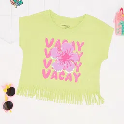 Pantaloons Junior Girls Graphic Printed Pure Cotton Top-image-89