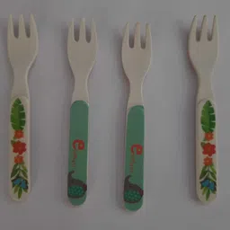 masoom nx BAMBOO FIBER FORK (SET OF 4) Bamboo Table Spoon Set image 3