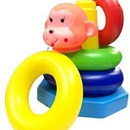 shopviashipping Monkey chu chu Sound Stacking Toddlers Toy 5 Rings Multicolour image 3
