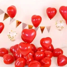 seraphic Solid Party Decoration Red Heart Shape Balloons for Anniversary, Valentine, Marriage Balloon image 2