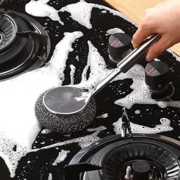 nuvanta Stainless Steel Scrubber Scrubber Brush for Dish Cleaner with Handle Stainless Steel Scrub image 4