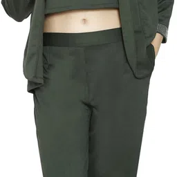 hautemoda Women 3Pc Co-Ord Set |Top, Pants And Blazer Solid Suit-picture-20
