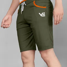 wereko Pack of 3 Solid Men Grey, Green, Silver Casual Shorts image 3