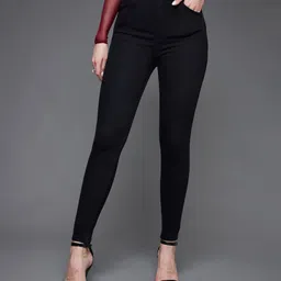 miss chase Women Skinny High Rise Black Jeans image 1