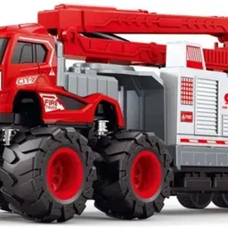 deoxy pack of 2 Fire Fighting Big Truck Toys with Friction Powered Miniature Car image 3