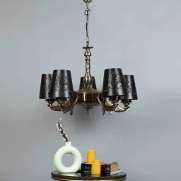 new era Francis Black Iron 5 Lights Chandelier image 2