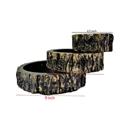 disoo fashions Vintage Golden Black Handpainted Wood (Set of 3) Serving Bowls image 2