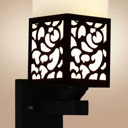 Gojeeva Brown Wood Square Wall Lamps-picture-18