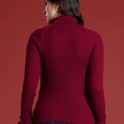 all about you Solid Turtle Neck Acrylic Pullover image 4