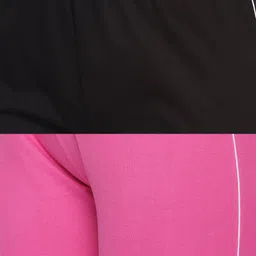 Espresso Women Pack of 2 Black & Pink Solid Capris ESP-4000-CAPRI-2-BF image 4