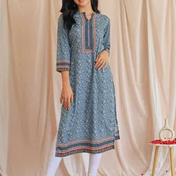 Libas Ethnic Motifs Printed Straight Kurta image 1