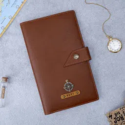 Tan Passport Holder - Personalized image 1