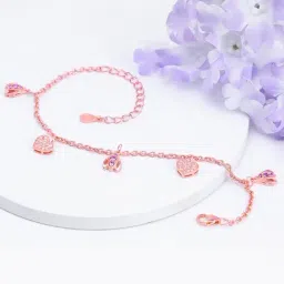 GIVA 92.5 Sterling Silver Crocus Heart Flexible fit Bracelet for Women-image-51