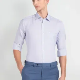 Arrow White Cotton Slim Fit Checks Shirt-picture-23