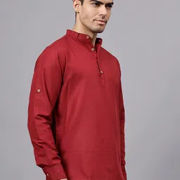 Sumit online Cotton Thread Work Mandarin Collar Short Kurta image 4
