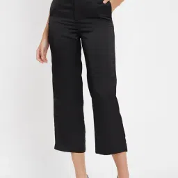 MADAME Black Regular Fit Mid rise Trousers-picture-34