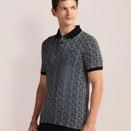 U.S. Polo Assn. Men Floral Printed Polo Collar Cotton Slim Fit T-Shirt image 5