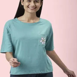 Dreamz by Pantaloons Blue Cotton Printed T-Shirt-image-88