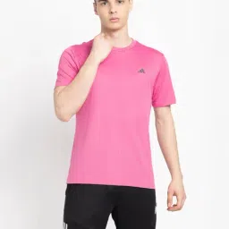 adidas HIIT EN Pink Slim Fit Sports T-Shirt-image-5