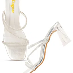 Cogner Embellished Party Block Sandals image 3