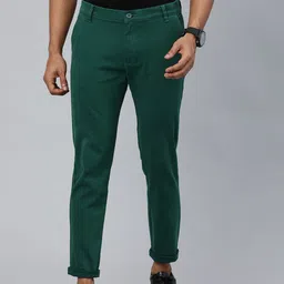 The Indian Garage Co Men Green Slim Fit Regular Trousers-image-89