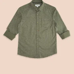 Pantaloons Junior Kids Olive Cotton Printed Full Sleeves Shirt-picture-29