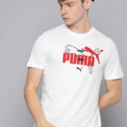 Puma Brand Logo Printed Pure Cotton T-shirt image 1