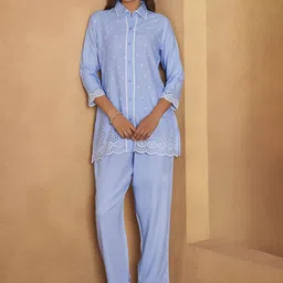 Anouk Embroidered Thread Work Liva Shirt And Trousers-picture-16