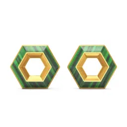 Joyalukkas Gold 18k Hexa Gem Stylish Stud Earrings for Women-picture-45