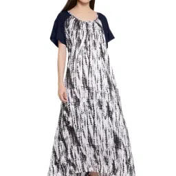 PATRORNA Black & White Printed Nighty-picture-24
