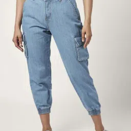 People by Pantaloons Blue Cotton Mid Rise Jeans-picture-25