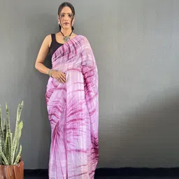 FLOURIOUS Printed Pure Chiffon Ready to Wear Saree-picture-28