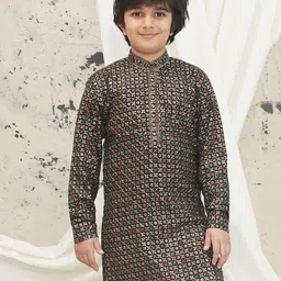 AJ Dezines Cotton Blend Full Sleeves Sequins Embellished & Threadwork Embroidered Kurta - Gold-picture-26