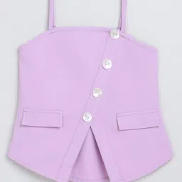 Taffykids Woven Sleeveless Solid Singlet Aline Top - Lilac-picture-10