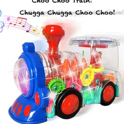 Sanjary Gear Train Transparent Toy Engine With Lights and Moving Gears Musical Bump & Go Toy for Kids Color Design May Vary-image-7