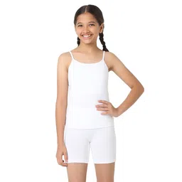 Plan B Cotton Elastane Sleeveless Solid Padded Camisole With Shorts - White image 3
