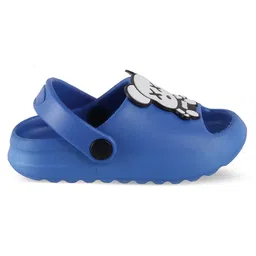 SHOES FOR JUNIORS Teddy Bear Applique Detailed With Sling Back Clogs - Blue image 4