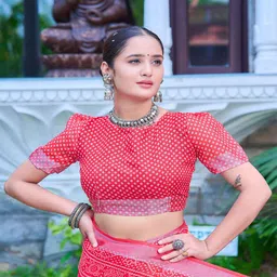 Anouk Bandhani Printed Zari Bandhani Saree image 3