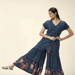 Akkriti by Pantaloons Navy Printed A-Line Jumpsuit-picture-21