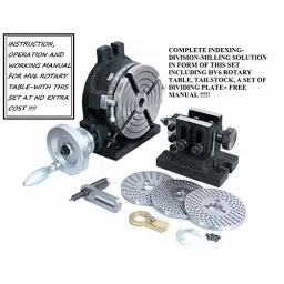 Assorts HV6 Rotary Table Alloy Steel with Dividing Plates Set & Tailstock with Free Manual-Milling Indexing Kit image 5