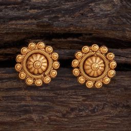 Kushal's Fashion Jewellery Gold-Plated Antique Circular Studs-picture-11