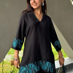 Blooming Tales Embroidered V-Neck Top & TrousersCo-OrdsSet image 4