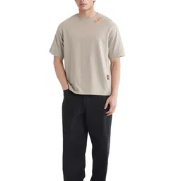 RARE RABBIT Men Graphic Printed Round Neck Cotton Oversized T-shirt image 5